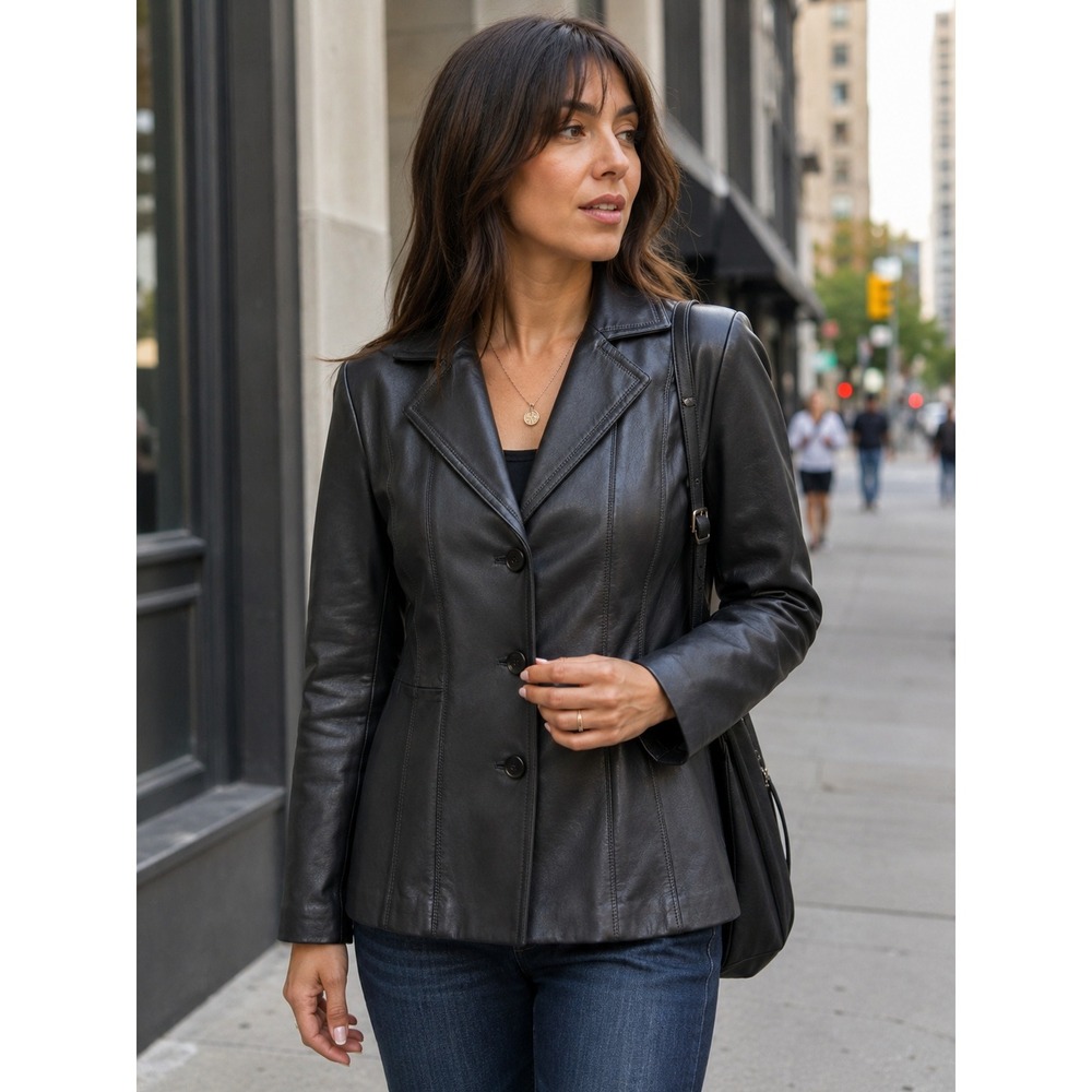 Avanti New York Y2K 90s Minimalist Capsule Classic Buttery Soft Leather Blazer S